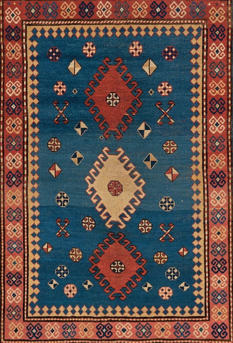 Tapete Kazak com medalhões